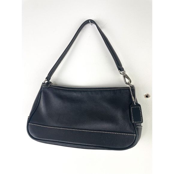 Coach Bags Coach 7785 Black Leather Hampton Demi Bagette Mini